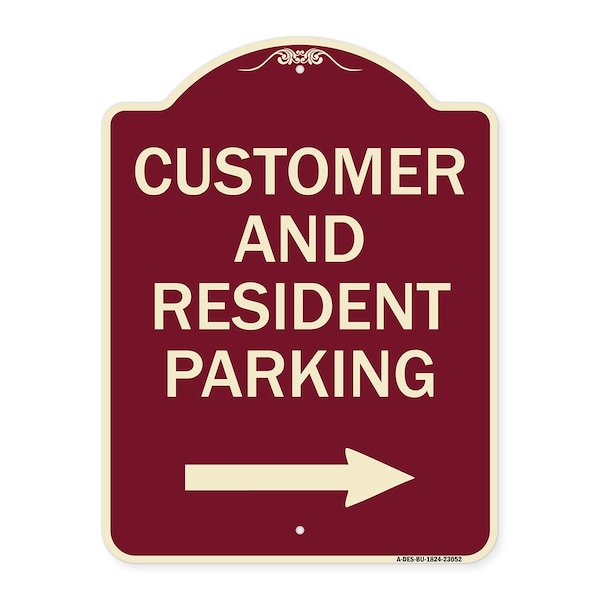 Signmission Reserved Parking Customer and Visitor Parking Heavy-Gauge Aluminum Sign, 24" x 18", BU-1824-23052 A-DES-BU-1824-23052 - main